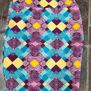 Lularoe cassie pencil skirt geometrical bright colors size is extra small